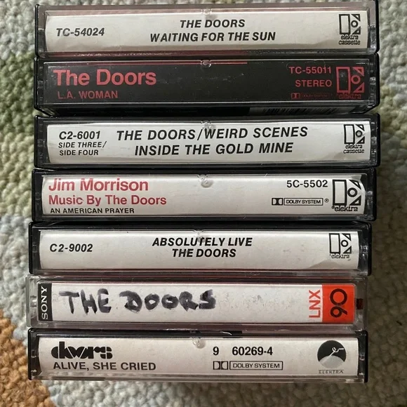 The Doors I Lot of 7 Cassette Tapes Late-1960s to Early-1980s